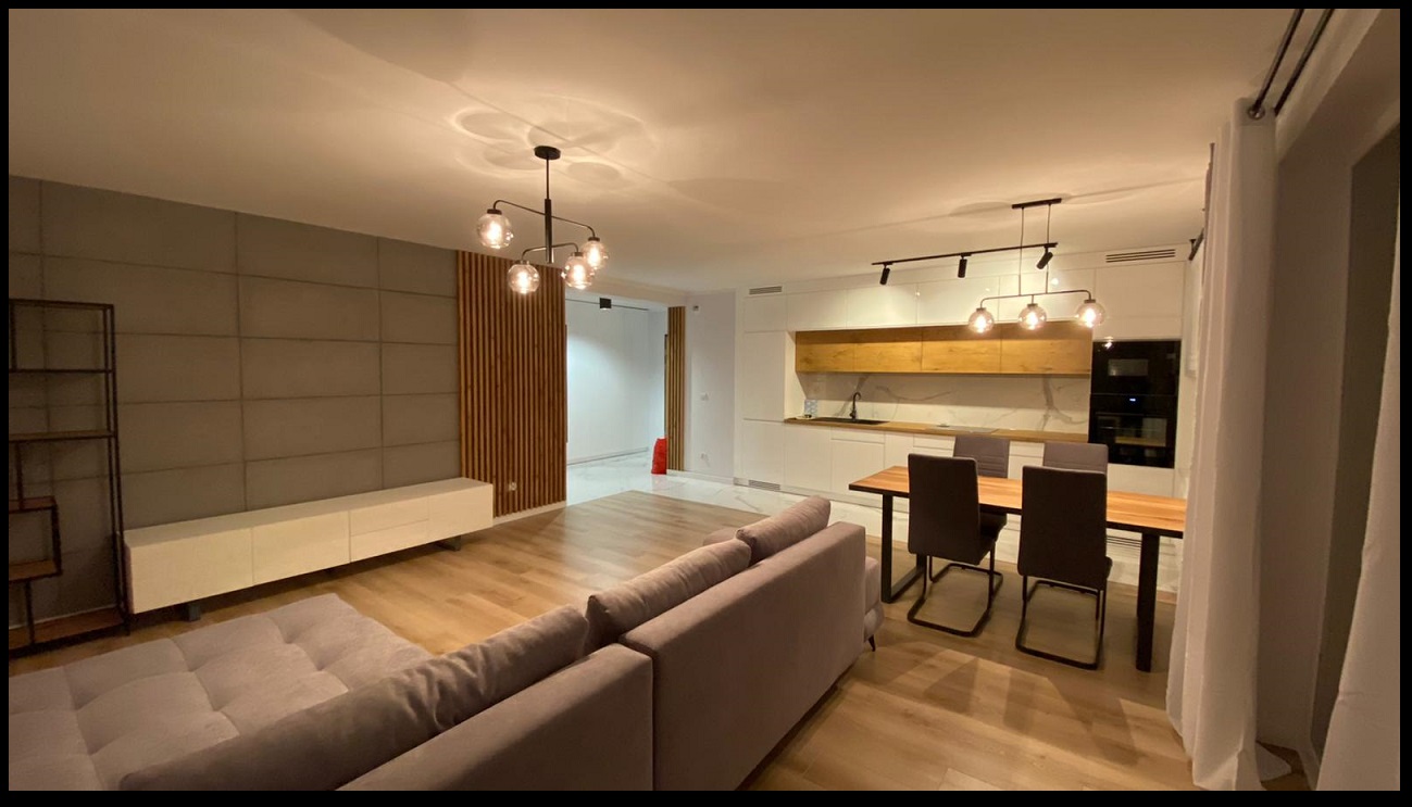 Master bedroom in luxury apartment in Innova, Wroclaw Krzyki